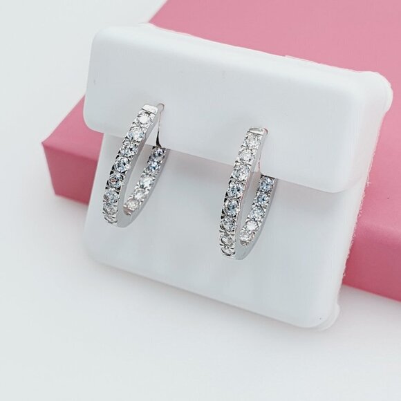 "925 Sterling Silver Cubic Zirconia Earrings, U19254669 - Picture 5 of 11